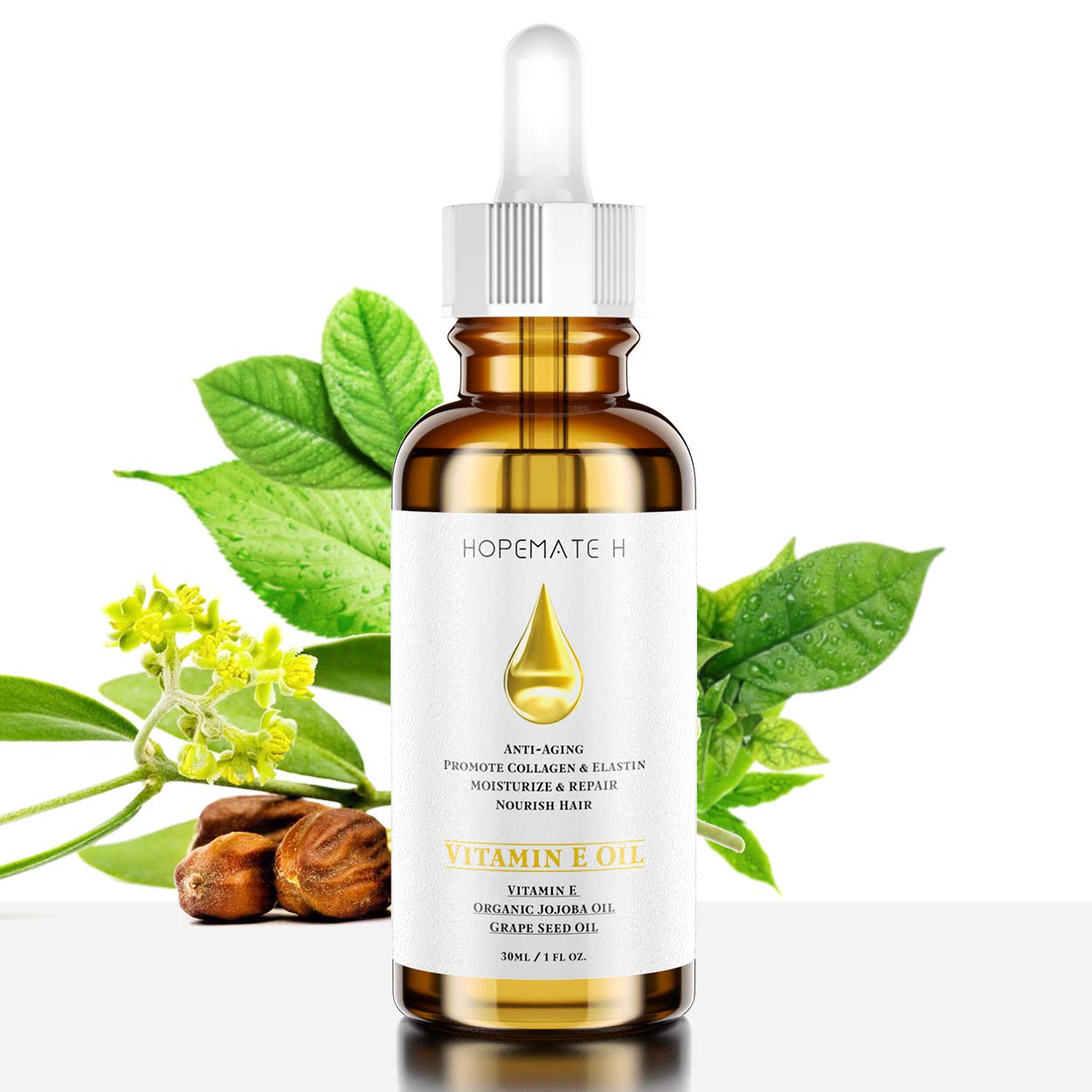 H Vitamin E Oil - Anti Aging, Reduce Wrinkles and Fine Lines for Moisturized & Youthful Skin