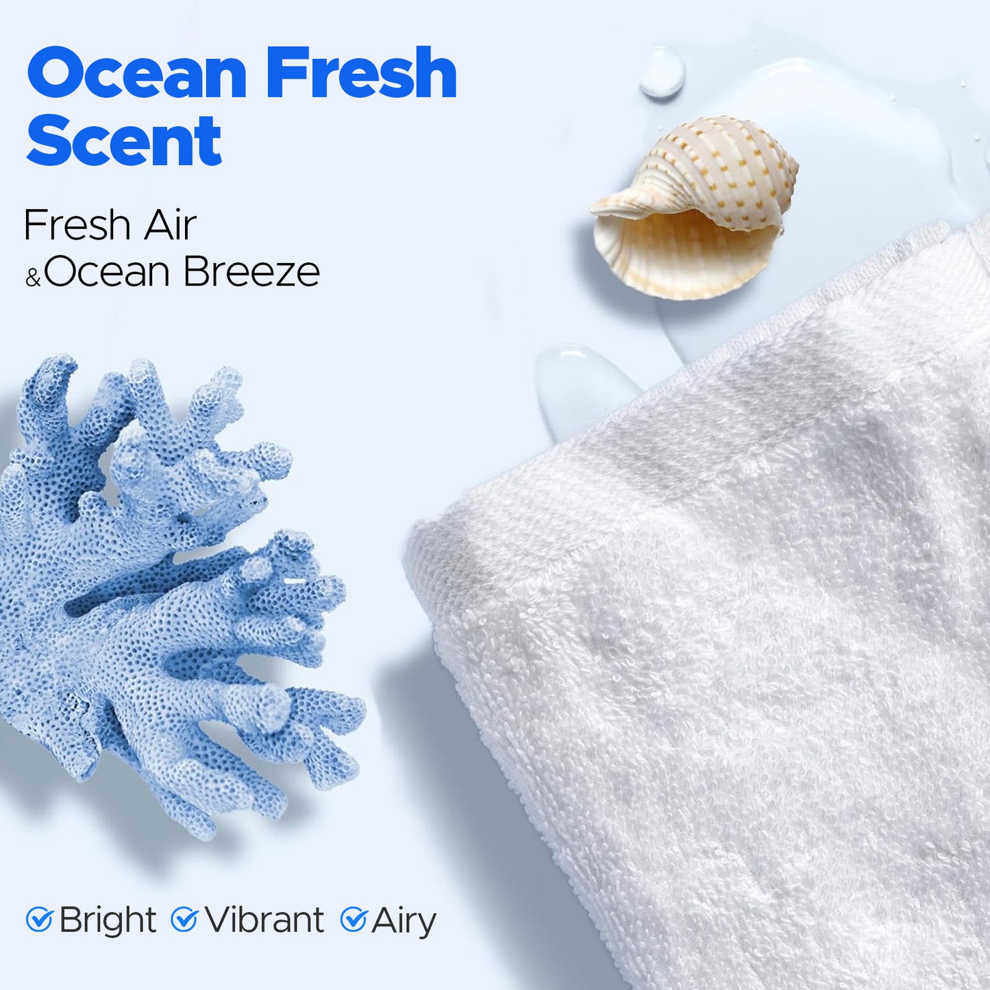 Laundry Scent Booster Beads, Long Lasting Freshness & Odor Elimination, Ocean Fresh Scent, For Clothes & All Washing Machines, 24 oz