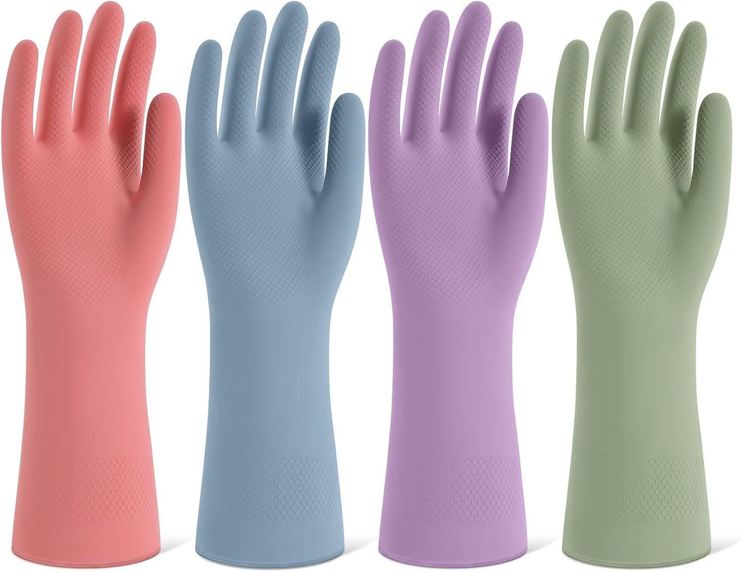 4 Pairs Rubber Cleaning Gloves for Dishwashing