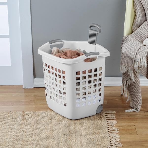 1.75 Bushel Ultra™ Wheeled Laundry Basket Plastic, White, (Pack of 1)