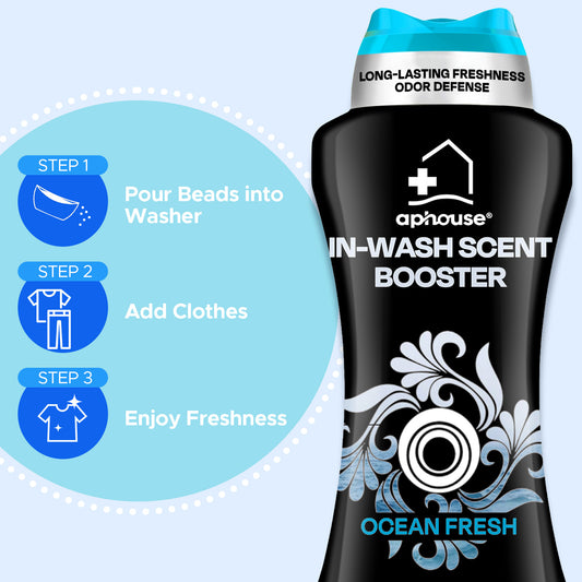 Laundry Scent Booster Beads, Long Lasting Freshness & Odor Elimination, Ocean Fresh Scent, For Clothes & All Washing Machines, 24 oz