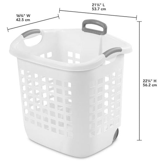 1.75 Bushel Ultra™ Wheeled Laundry Basket Plastic, White, (Pack of 1)
