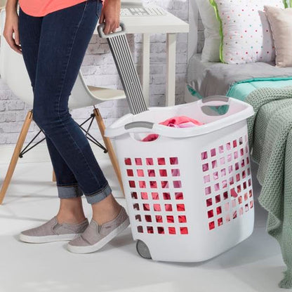 1.75 Bushel Ultra™ Wheeled Laundry Basket Plastic, White, (Pack of 1)